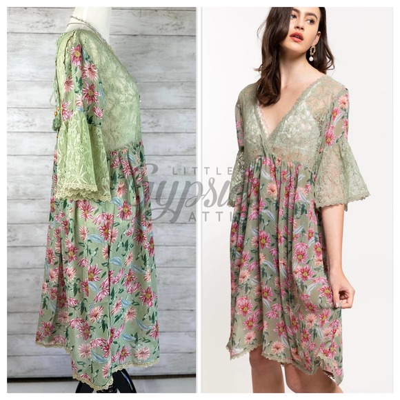 POL Meadow and Lace Tunic Dress - Picture 9 of 13